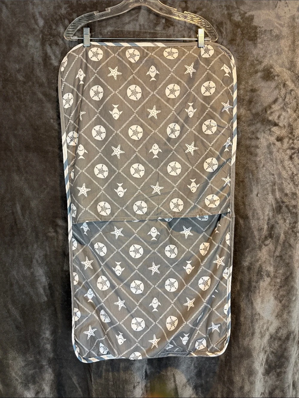 Set of 2 Striped Gray and Blue Quilted pillow cases
